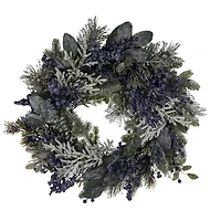 24" Frosted Blueberry Pine Wreath