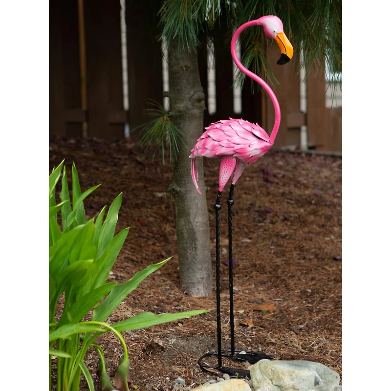 35" Tropical Tango Flamingo Statue