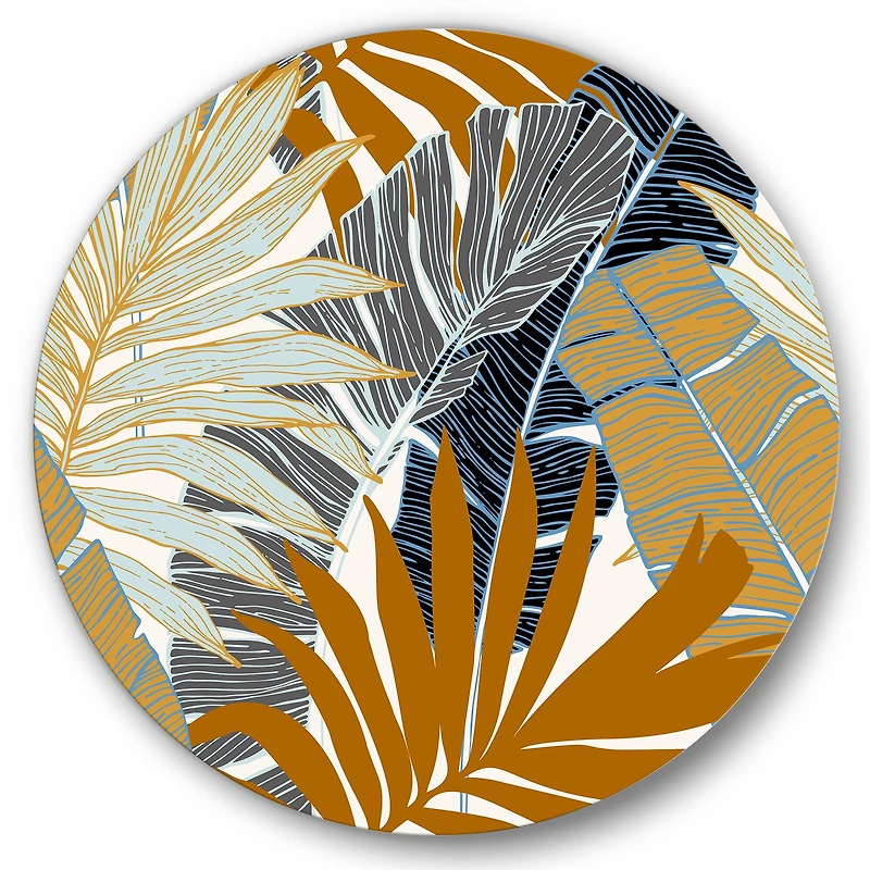 Designart - Abstract Tropical Summer Palm Tree & Banana Leaves