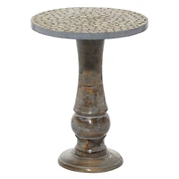 18" Gray Rustic Mango Wood Accent Table