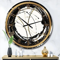 Designart 'Gold Metallic Circle Glam Wall Clock