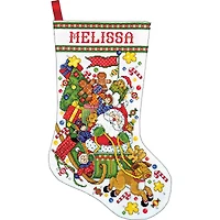 Design Works™ Santa & Sleigh Counted Cross Stitch Stocking Kit
