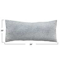 Hello Honey® Sage Green Cotton Lumbar Pillow with Abstract Embroidery