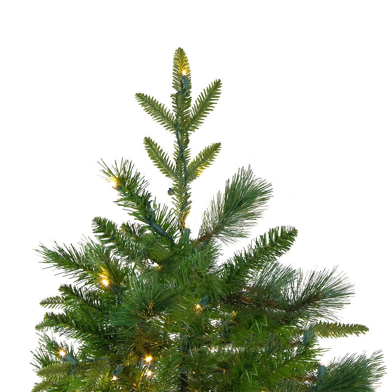 6.5ft. Pre-Lit Real Touch™️ Rosemary Emerald Angel Pine Artificial Christmas Tree, Warm White LED Lights