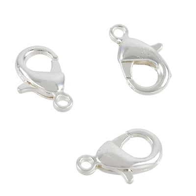 12 Packs: 10 ct. (120 total) 15mm Silver Finish Lobster Clasps by Bead Landing™