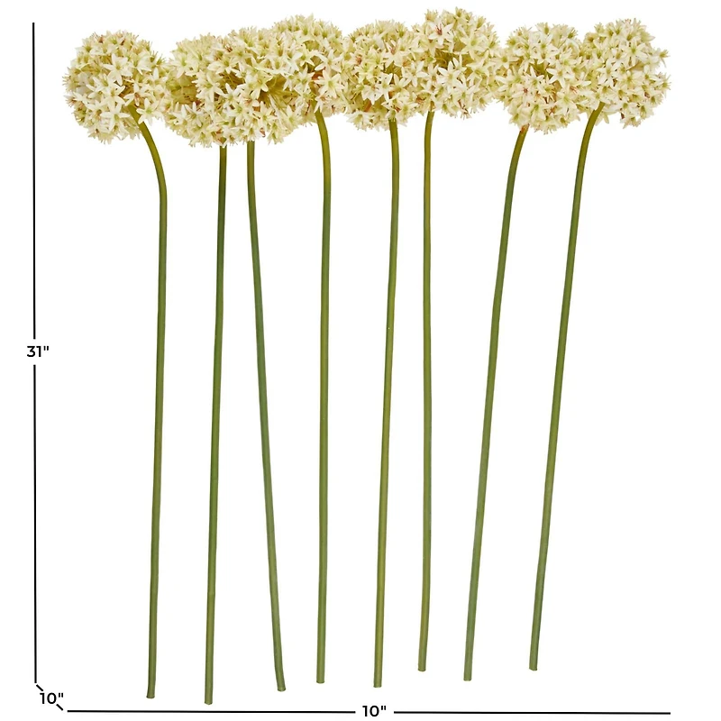 31" White Allium Artificial Flower Stem, 8ct.