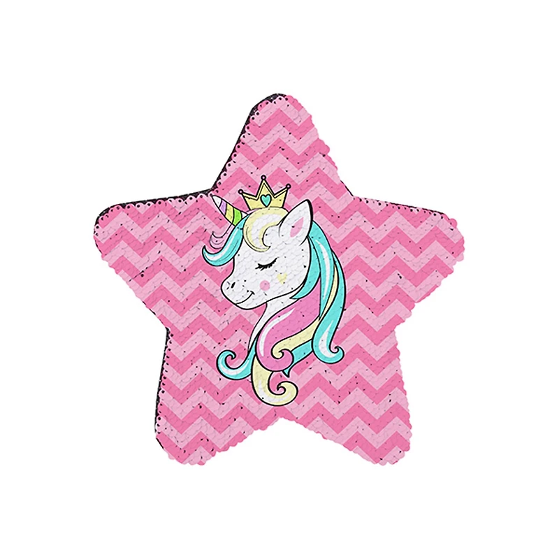 Craft Express 7" Black & White Star Sublimation Sequin Patches, 2ct.