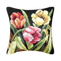 Orchidea Cushion Cross Stitch Kit Tumbling Tulips