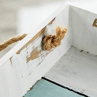 White Wood Coastal Tray Set