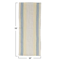 Hello Honey® 72" Blue & White Stripes Woven Cotton Table Runner