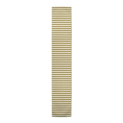 White & Gold Stripes Outdoor Table Runner