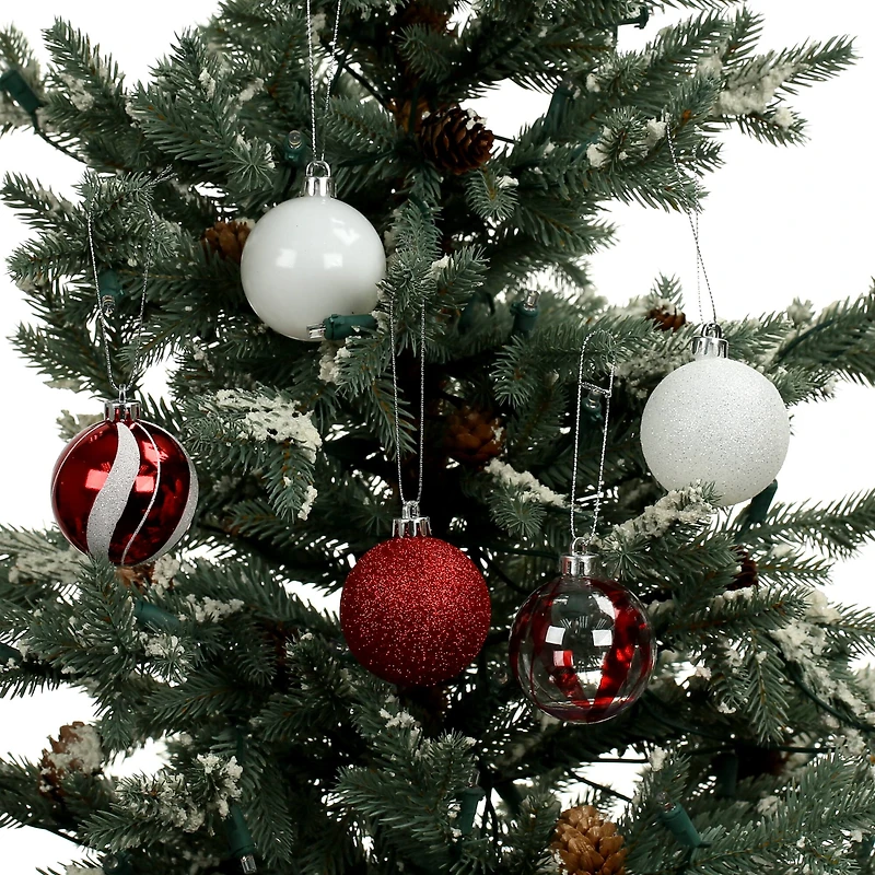 5 Pack 2.2" Red & White Swirl Shatterproof Ornaments by Ashland®