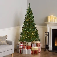 6ft. Pre-Lit Feel Real® Linden Spruce Artificial Christmas Tree, Warm White LED Lights
