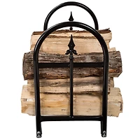 Hastings Home Black Finial Indoor Firewood Storage Rack
