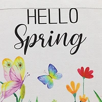 Hello Spring Butterflies & Flowers Outdoor Garden Flag