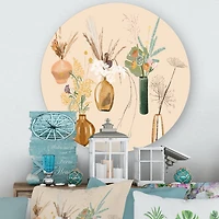 Designart - Bouquets Of Wildflowers In Gold Vases III