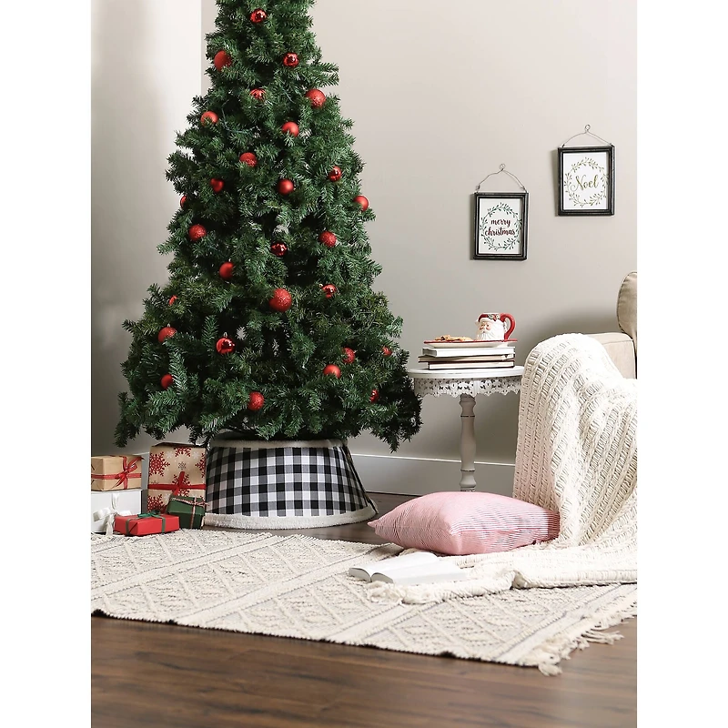 DII® Black & White Buffalo Check Holiday Tree Collar
