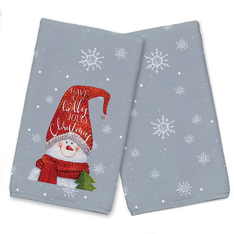 Holly Jolly Snowman Tea Towel, 2ct.
