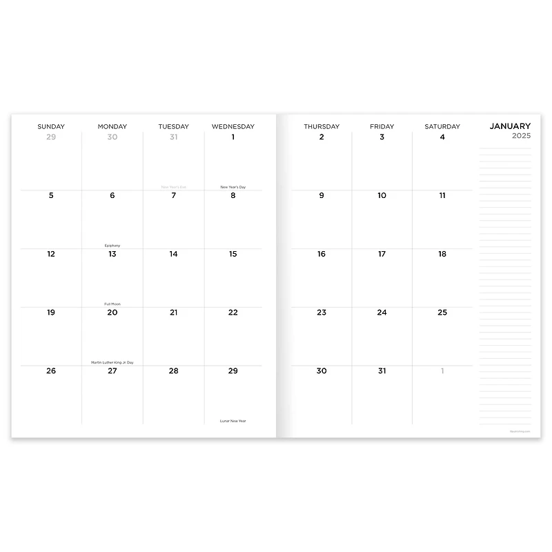 TF Publishing 2025 Lemon & Lavender Monthly Planner