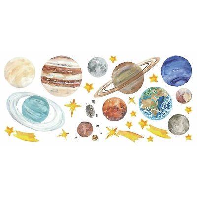 RoomMates Watercolor Planets Peel & Stick Giant Decals