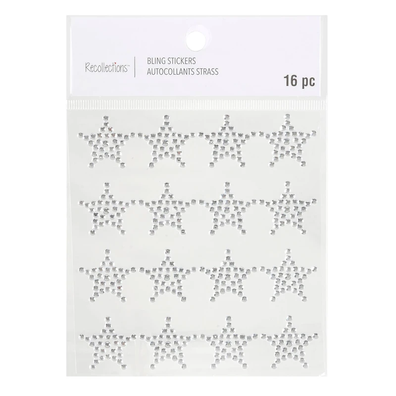 12 Packs: 16 ct. (192 total) Clear Star Bling Stickers by Recollections™
