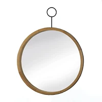 Nikki Chu Eva Round Wood Mirror with Hook