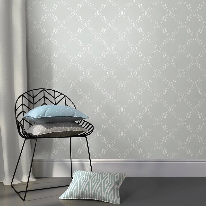 NuWallpaper Gray Quatrefoil Peel & Stick Wallpaper