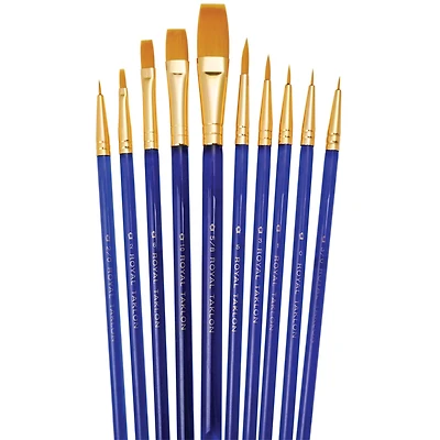Royal & Langnickel® Golden Taklon 10 Piece Brush Set