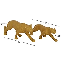 Gold Glam Leopard Sculpture Set