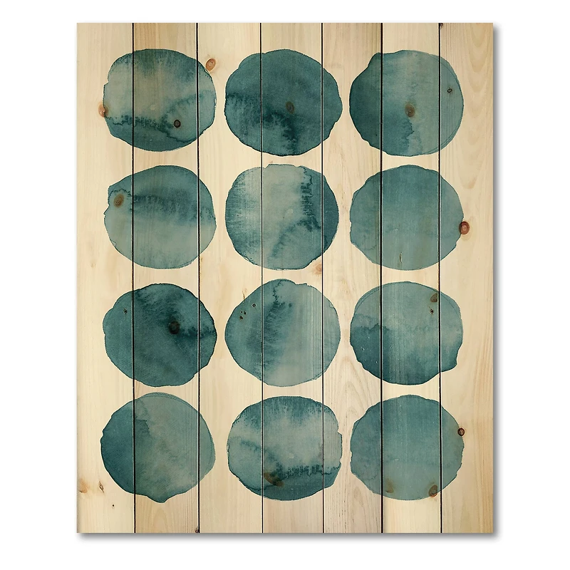 Designart - Aquamarine Circles Blue Geometric Elements