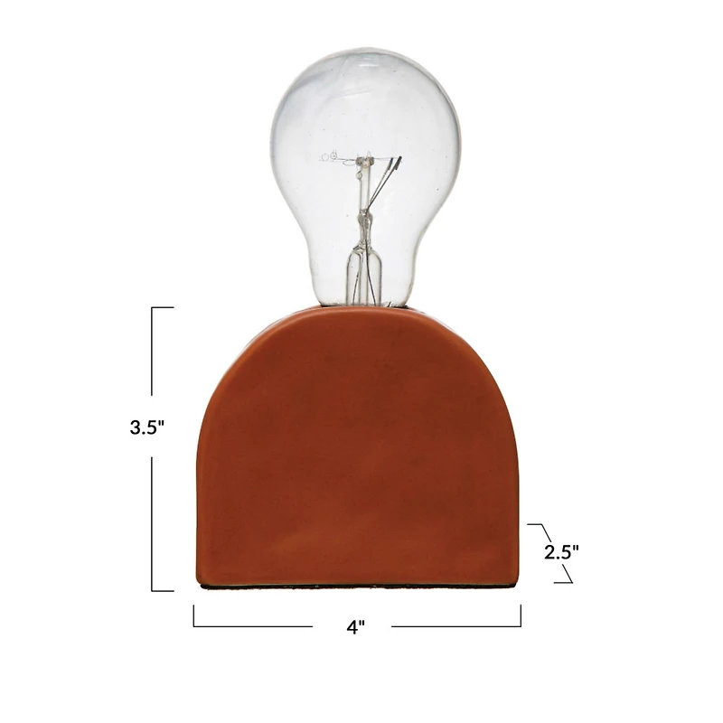 Hello Honey® 4" Scandinavian Terracotta Exposed Bulb Table Lamp