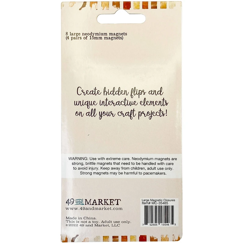 49 And Market Large Magnetic Closures, 8ct.