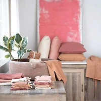 Hello Honey® Terra Cotta Woven Linen & Cotton Waffle Pillow