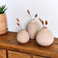 Hello Honey® Natural Textured Stoneware Vase Set