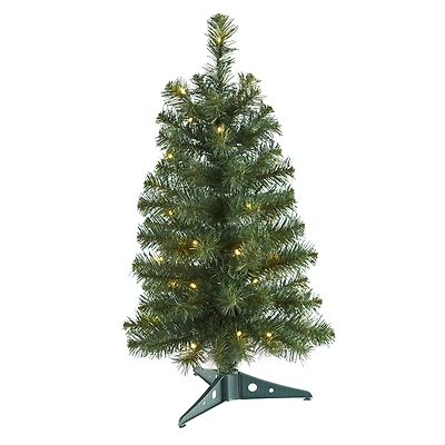 2ft. Pre-Lit Artificial Christmas Tree, Clear LED Lights