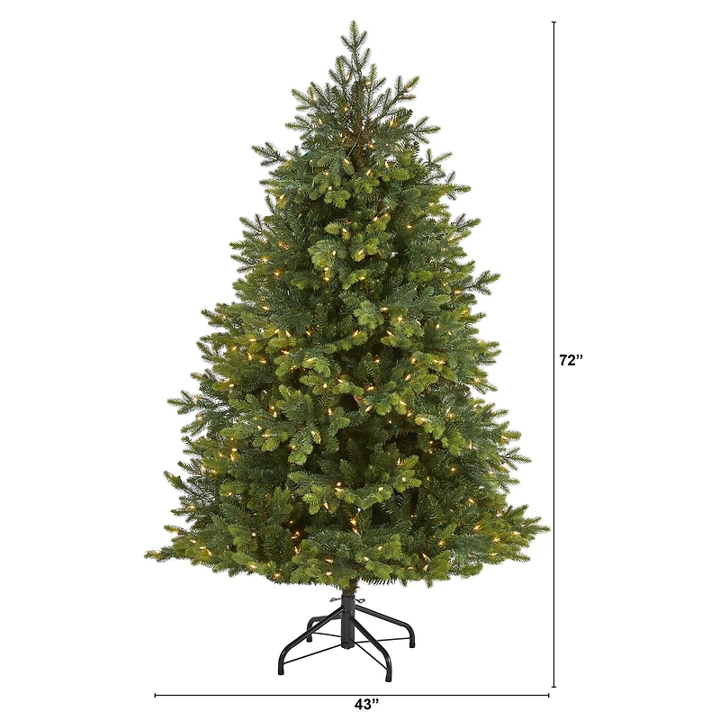 6ft. Pre-Lit North Carolina Fir Artificial Christmas Tree, Clear LED Lights