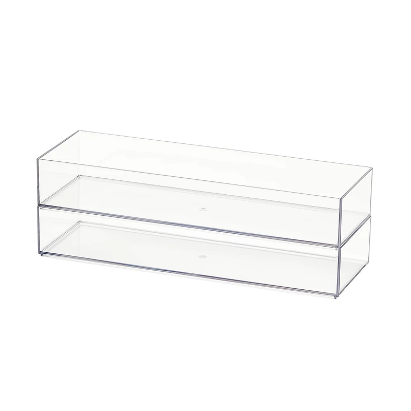 24 Pack: 12" x 4" Clear Stacking Storage Tray by Simply Tidy™