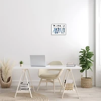 Stupell Industries Denim By Decades Female Fashion Jeans Blue White in Gray Frame Wall Art