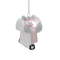 4.25" Pink Saddle Glass Ornament by Ashland®
