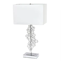 Lalia Home 26" Crystal Glitz and Chrome Table Lamp with White Shade