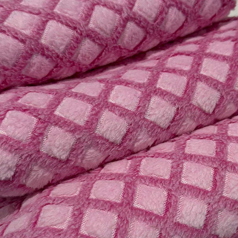Feldman Pink Lattice Minky Fabric