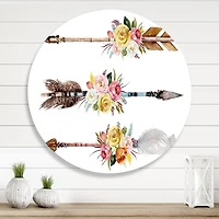 Designart - Ethnic Feathers and Flowers On Native Arrows II