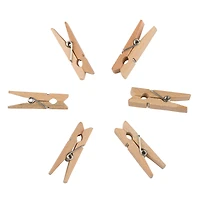 JAM Paper 1.5" Natural Wood Clip Clothespins, 30ct.