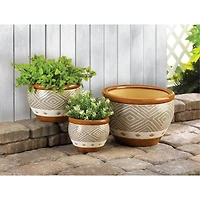 Earth-Tone Trim Planter Set