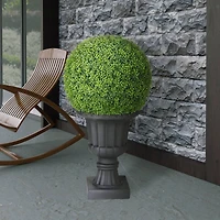 3ft. Single Ball Topiary Boxwood Artificial Tree in Decorative Urn