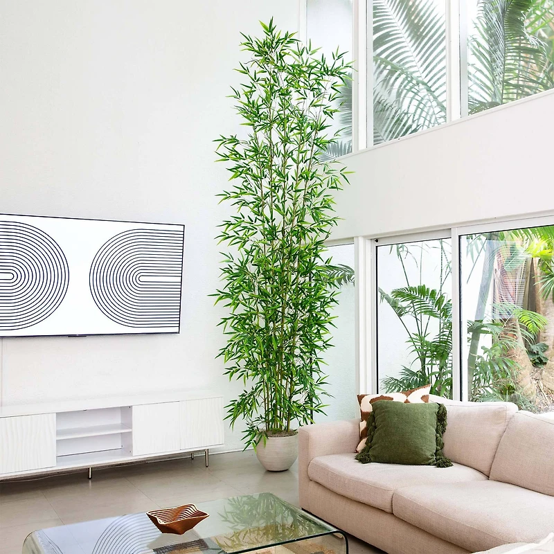 12ft. Potted Artificial Green Bamboo Tree