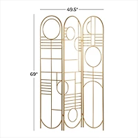 Gold Metal Modern Room Divider Screen 69" x 50" x 1"
