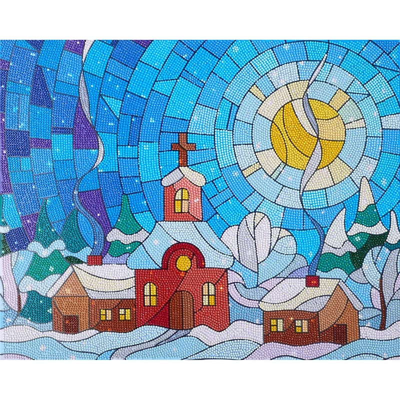 Diamond Art Advanced Stained Glass Village Kit