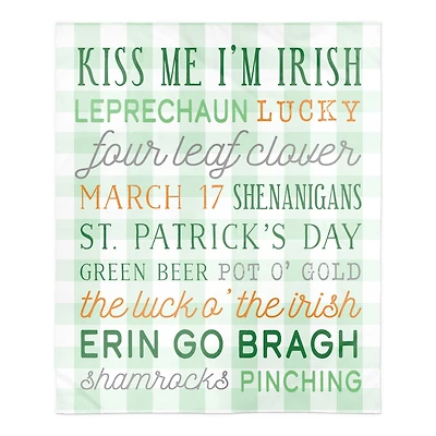 St Pat Words Buffalo 50" x 60" Sherpa Fleece Blanket
