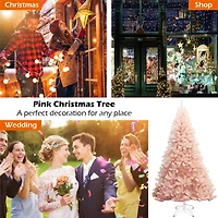 Costway 6ft. Unlit Pink Full Fir Hinged Artificial Christmas Tree